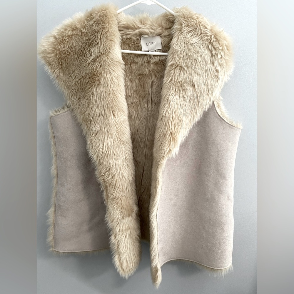 Loft fur and suede shabby chic vest